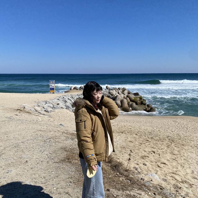 강릉 무지개방파제가 유명한 “사근진해변” 전망대 ⭐️