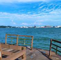 Boat tour in Singapore sea
