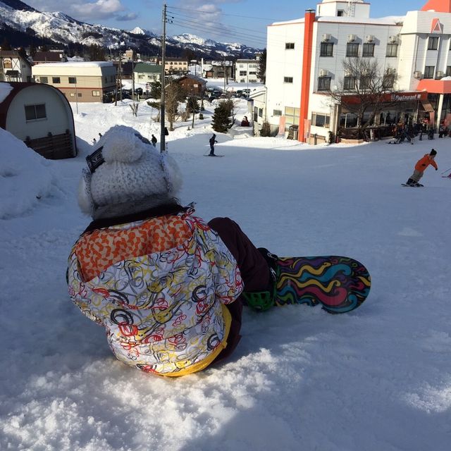 A ski lesson at Yuzawa in Japan 