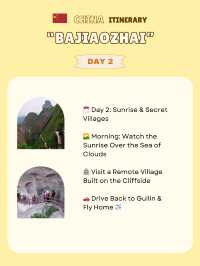 Bajiaozhai itinerary 