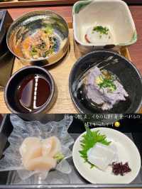 帆立、イカのお刺身が朝から食べれる和朝食🥢十勝川モール温泉 清寂房