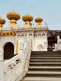 A Grand Buddhist Sanctuary with Towering Statues