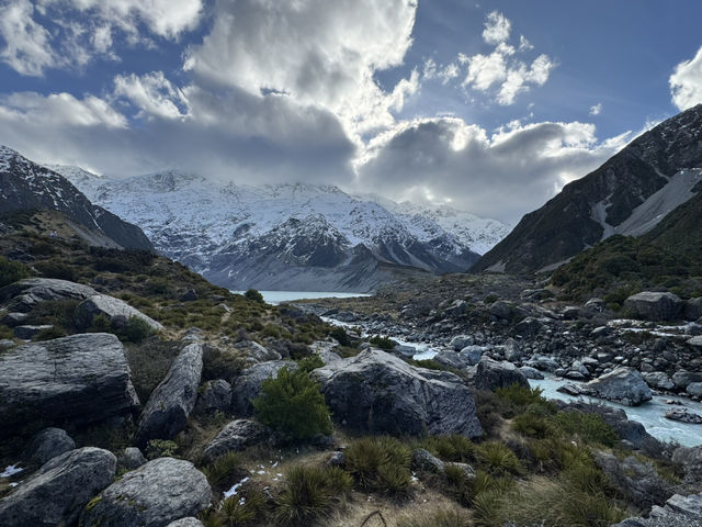 The Sun, Lake and Mountain