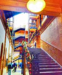 Vintage-style Bradbury Building in Los Angeles.