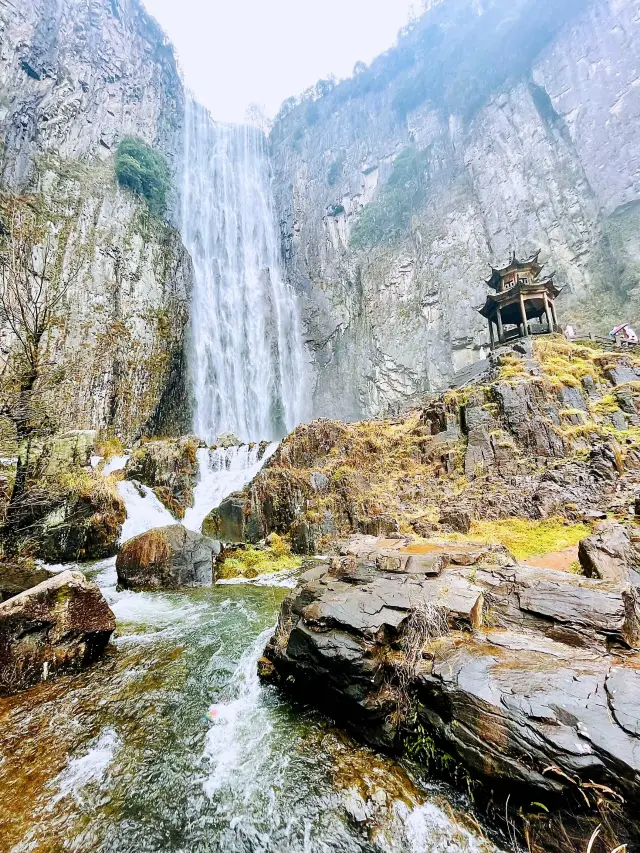 The breathtaking waterfall of Baizhangji, known as a summer resort, is a sight to behold