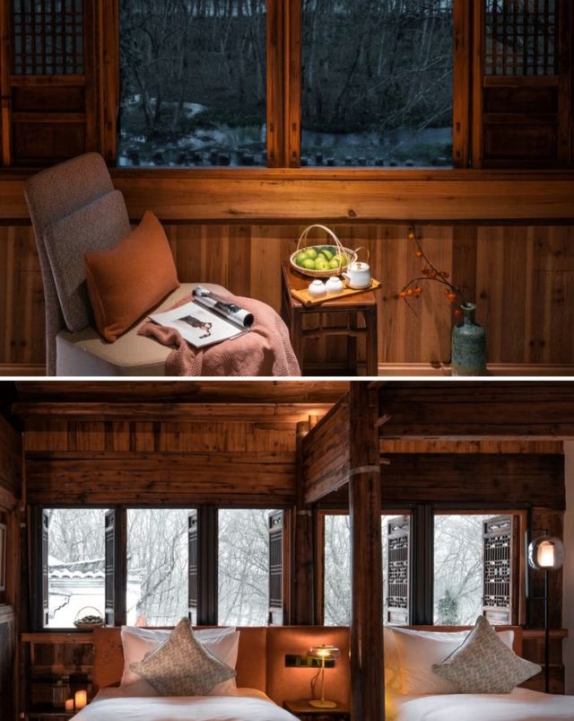 黃山綠野古村中的古宅酒店。