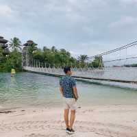 Enjoying a quiet beach atmosphere on Sentosa 