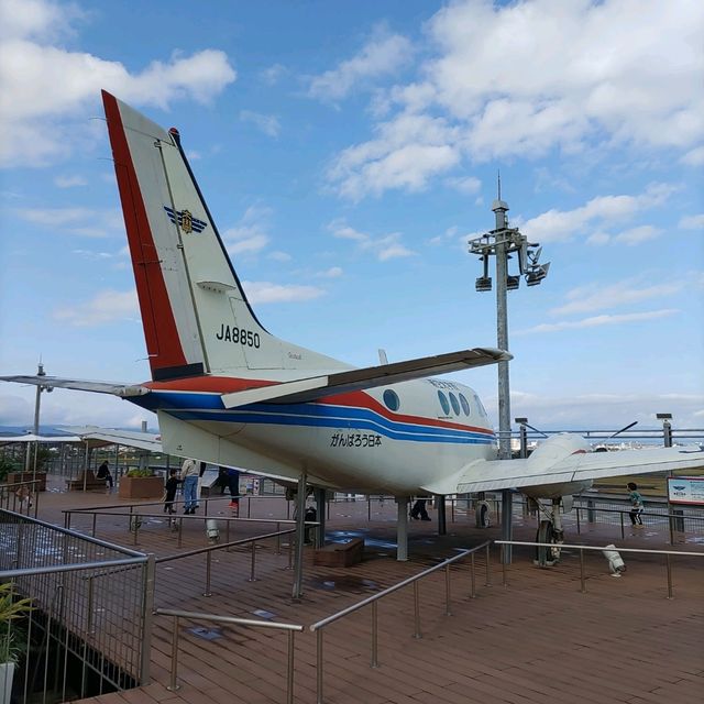 宮崎空港には航空大学校の訓練機が屋上に展示されている