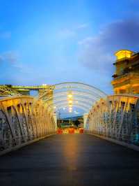 Anderson Bridge With View Of Skyscrapers