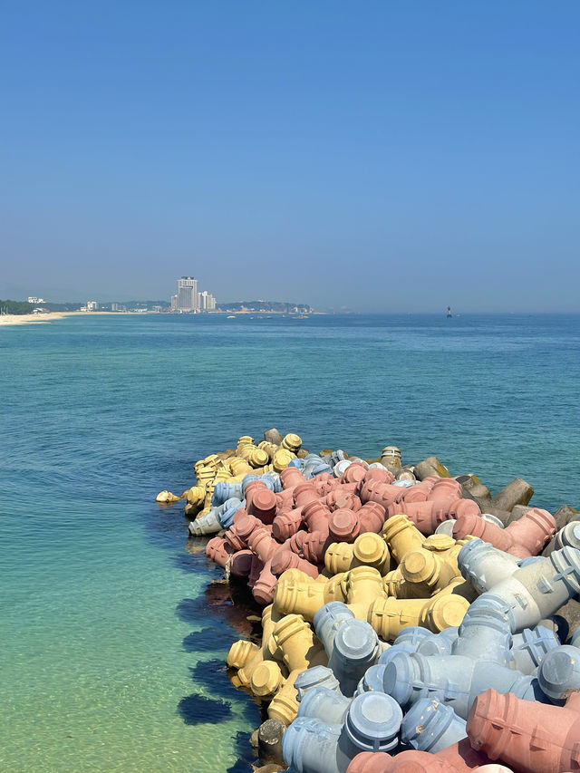 파스텔톤 방파제를 볼 수 있는 사근진해변💙