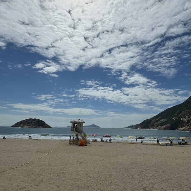 藍天白雲配上石澳泳灘 捉緊夏天的尾巴