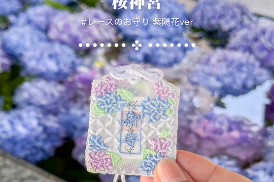 東京世田谷区】河津桜で有名な神社のレースのお守り！6月限定あじさい