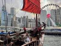 Sailing on the Dukling: My Sunset Cruise of Victoria Harbour! 🇭🇰🌅