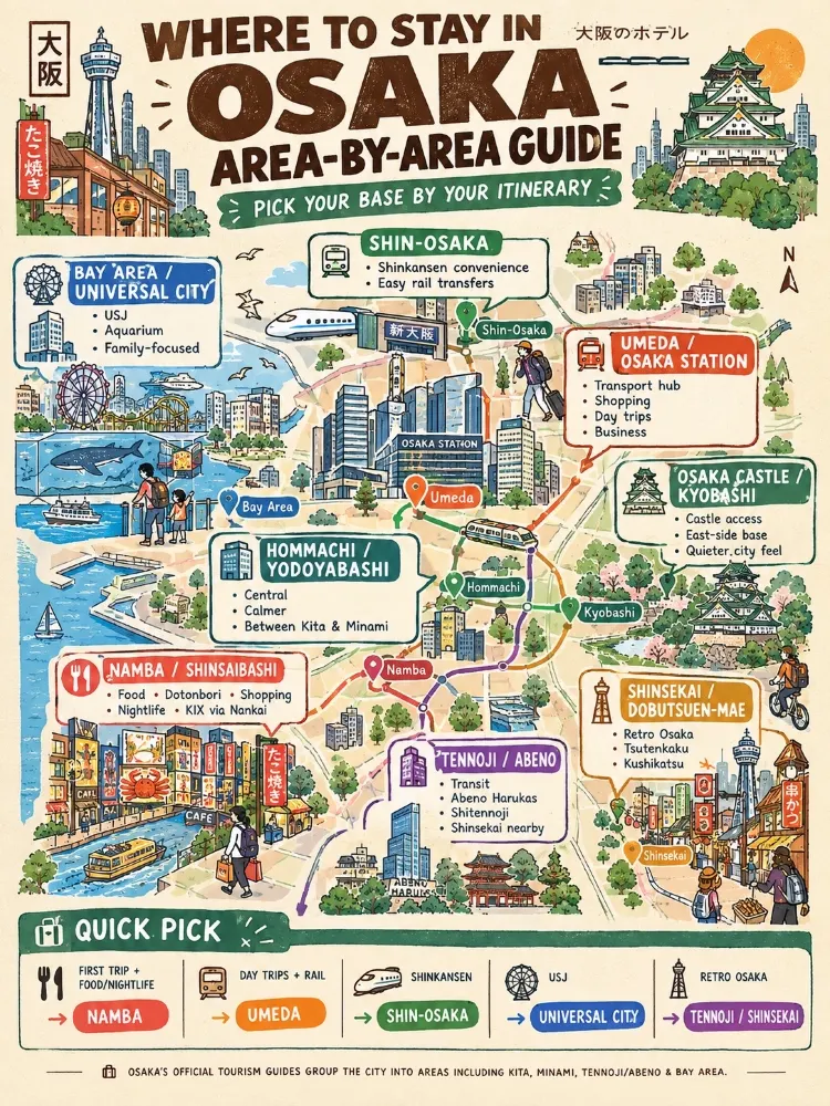 🏨 大阪のおすすめ宿泊スポット ― エリア別ガイド