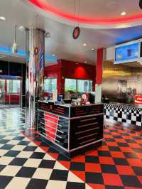 Dine in a retro atmosphere.