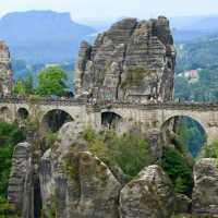 Breathtaking views over Bastei Bridge, Germany