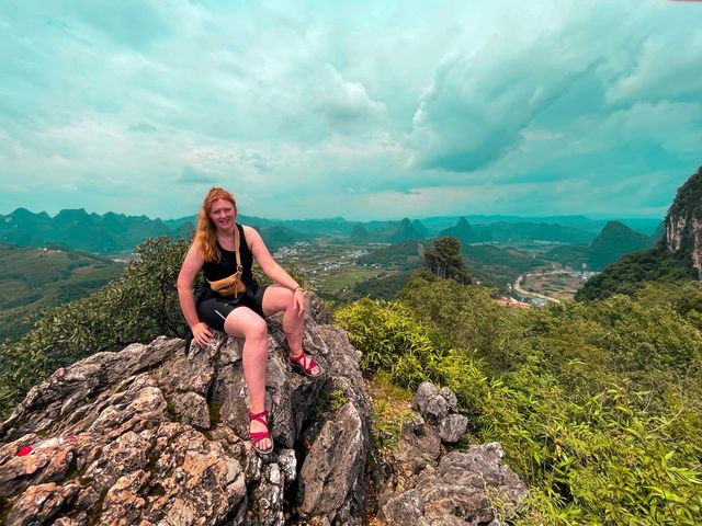 A view of the Karst Mountains from Moon Hill