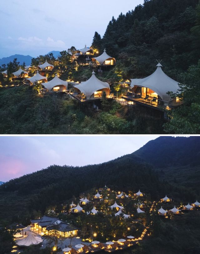 直面360°梯田秋色！入住麗水超仙的野奢帳篷。