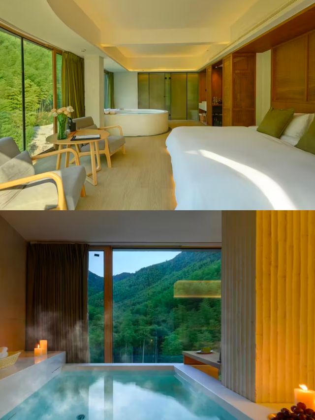 山野私湯|莫干山可以泡溫泉的山景小院