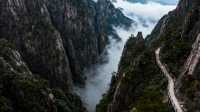 黃山雲瀑仙境,誤入水墨畫