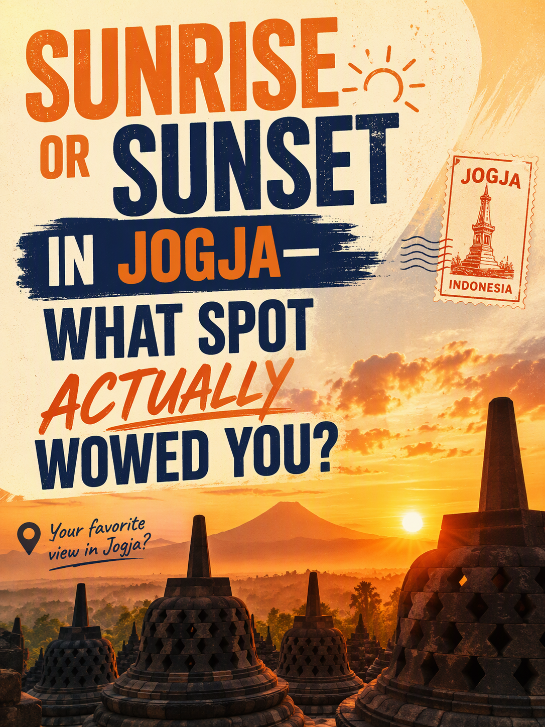 Sunrise or sunset in Jogja—what spot actually wowed you?