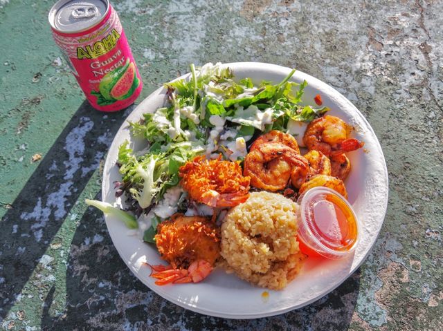 【ハワイ・マウイ島】ぷりぷり海老プレート🦐