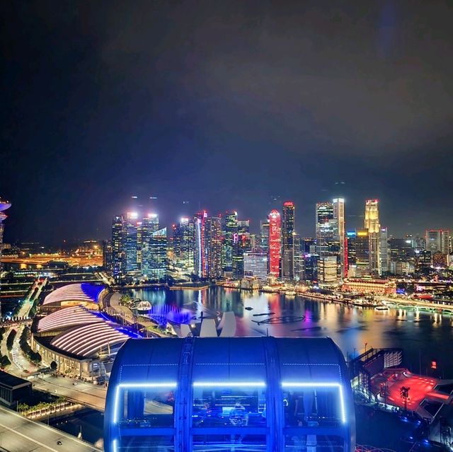 Singapore Flyer: City Lights Beneath the Starry Sky