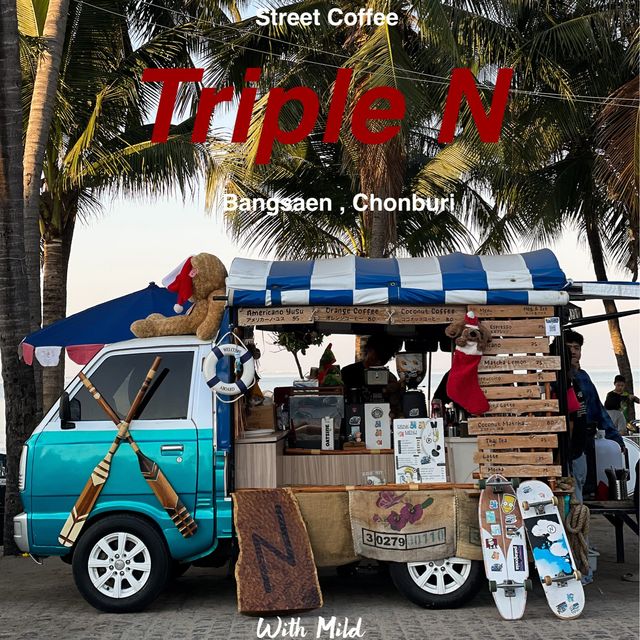 ร้านกาแฟบนรถกระป้อ ริมหาดบางแสน  🚙☕️🏖️
