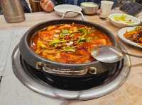A nice dinner of local food at Taean, Bab Cho Restaurant