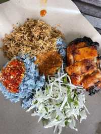 Famous spicy blue rice in Kuala Lipis