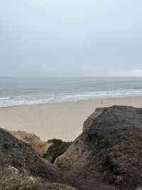 A pristine beach with coastal cliffs!