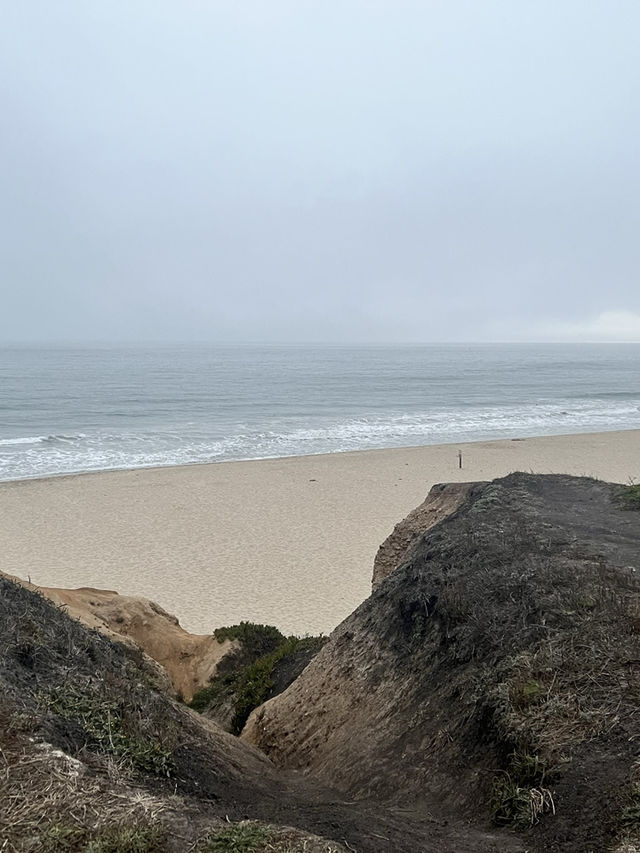 A pristine beach with coastal cliffs!