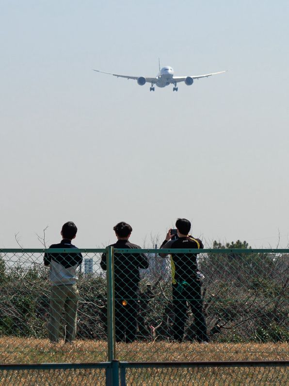 関空をかすめる！千里川土手で飛行機撮影