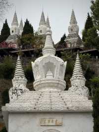A mega Buddhist temple with multiple styles in Mianyang