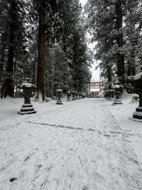 下雪的北口本宮富士浅間神社 