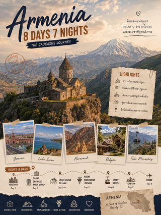 🇦🇲 ARMENIA 8 Days 7 Nights 🏔️ A full itinerary of mountains, lakes, old towns, and cliffside monasteries.
