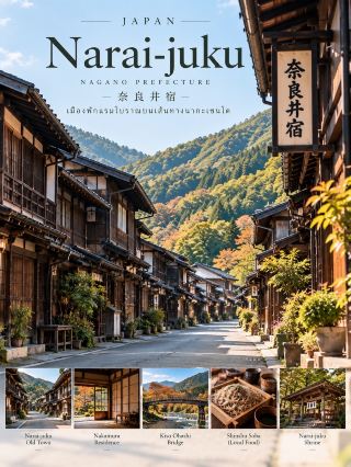 🇯🇵 Review of Narai-juku, a Japanese old town that feels like time has stopped 🏡🍁
If you love the peaceful atmosphere of Japan, with its old wooden houses and charmingly narrow streets, then I highly recommend Narai-juku, an old town in Nagano Prefecture. It was once a resting place for travelers on the historic Nakasendo route between Kyoto and Edo (present-day Tokyo). ✨
📍 4 Must-See Spots
🏘️ 1. Narai-juku Old Town
The highlight of the town is the old street lined with traditional wooden houses, local shops, and historical buildings. It's perfect for a leisurely stroll and taking photos, especially in the peaceful morning atmosphere.
🏯 2. Nakamura Residence
This old house is open to the public, offering a glimpse into the lifestyle and architecture of people in the past. Ideal for those interested in history and the details of traditional Japanese houses. Check opening hours before visiting.
🌉 3. Kiso Ohashi Bridge
A large, beautifully constructed wooden bridge located not far from the old town area. This is another great spot for taking photos and enjoying the natural scenery around the Kiso Valley.
🍶 4. Handicraft Shops and Local Specialties
Narai-ijuku is famous for its wood crafts and Kiso lacquerware. Try visiting the handicraft shops or buying souvenirs that reflect the region's unique characteristics.
🍜 Food to Try
If you're in Nagano Prefecture, we recommend trying Shinshu soba, a local soba noodle dish made from buckwheat, as well as seasonal dishes at the small shops in the old town area.
🚆 How to Get There?
Take the JR Chūō Main Line train to Narai Station. From there, it's a convenient walk to the old town. If starting from Matsumoto, allow about 40-60 minutes or more depending on the train schedule. It's recommended to check the train schedule in advance as some trains are infrequent.
📅 Best Time to Visit?
· 🌸 Spring: Perfect weather for strolling around the town.
· 🌿 Summer: Enjoy the lush green valley atmosphere.
· 🍁 Autumn: The changing leaves add charm to the old town.
· ❄️ Winter: A peaceful atmosphere and possible snowfall, so be prepared with warm clothing.
💡 Travel Tip: Allocate about half a day to stroll along the old streets, visit shops, and take photos. If traveling by train, check the return schedule before starting your trip. And remember that many houses are still inhabited; please respect the privacy of the locals.
Narai-juku may not have flashy tourist attractions, but its charm lies in its old wooden houses, historic streets, and a simplicity that makes you want to slow down and fully soak in the traditional Japanese atmosphere. 🤎
#NaraiJuku #JapanTravel #OldTownJapan