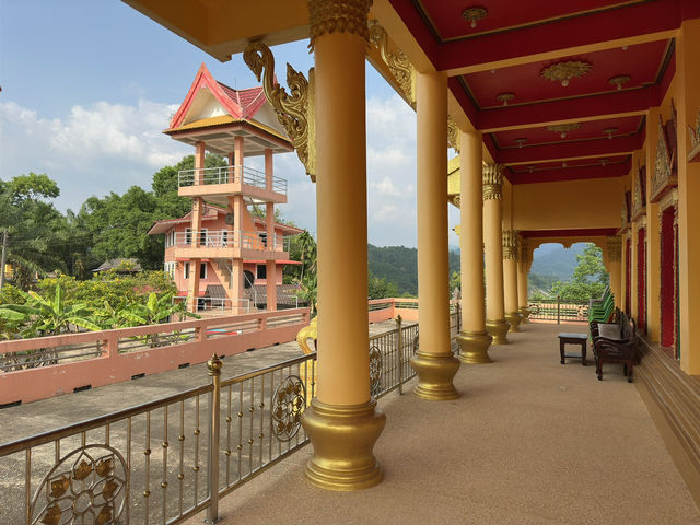 Stunning golden temple in Ranong