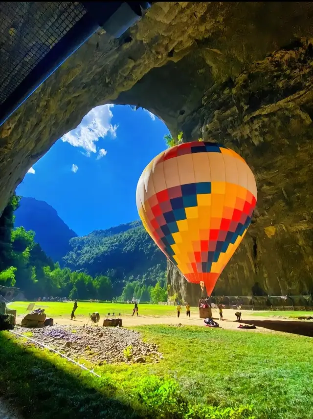 Goodness, can this cave accommodate helicopters and hot air balloons?