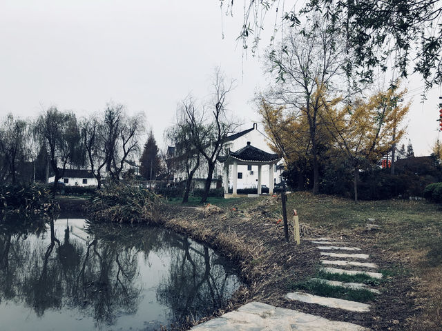 賞滿地紅楓，看農民畫，這裡是季節限定的紅色。