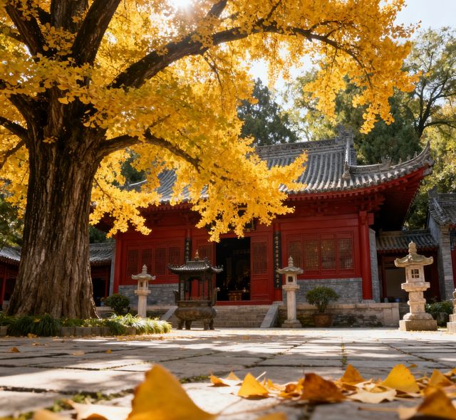 【長安第一絕美古剎！1400年銀杏樹下，邂逅盛唐的秋】
