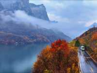 【秋染子房湖｜墜入山水畫裡的治癒時光】