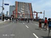 韓國釜山《島影大橋》釜山第一座開跳式大橋 每週六14:00準時開橋