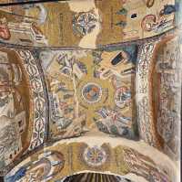 Looking at mosaics and frescoes in Kariye Mosque