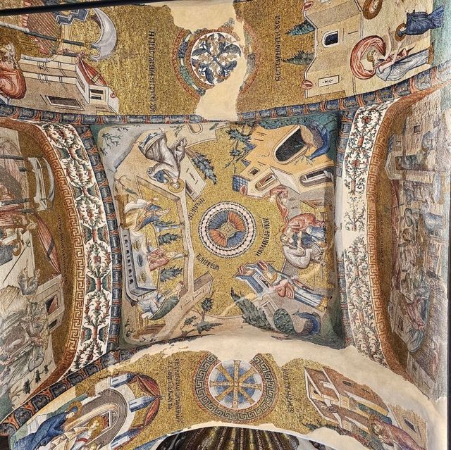 Looking at mosaics and frescoes in Kariye Mosque