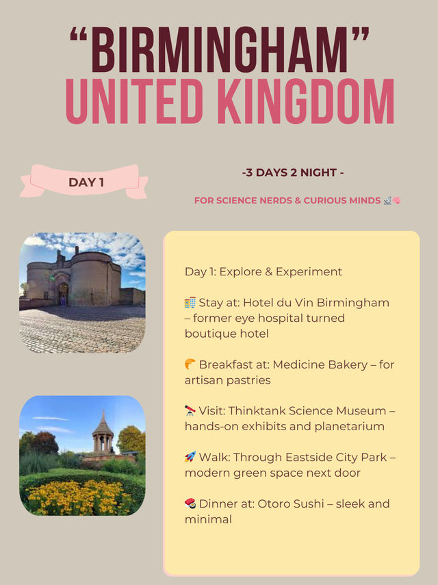 📍Birmingham 3-days itinerary 