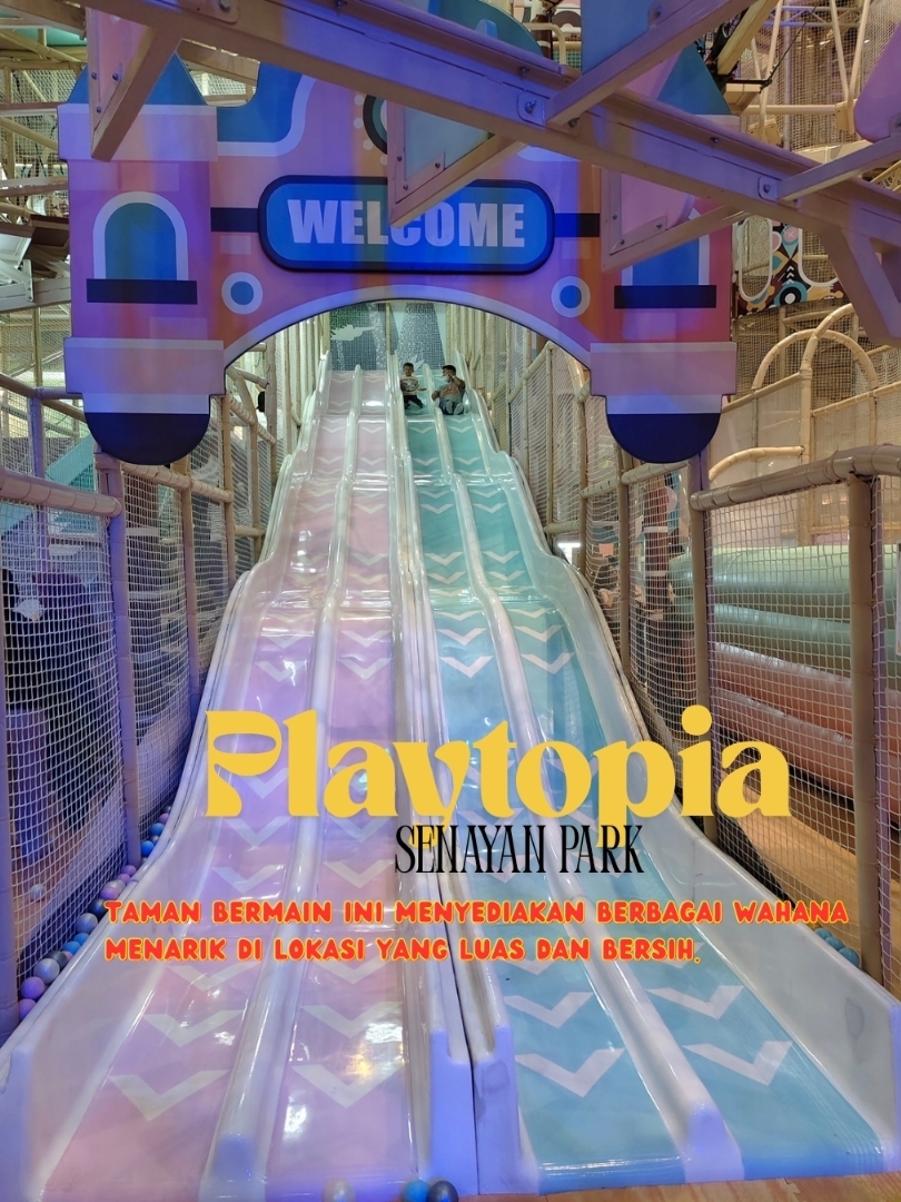Lagi cari tempat main anak yang seru di Jakarta?
Cobain deh main ke Playtopia – Senayan Park.
Playground indoor dengan konsep modern,
area mainnya luas, bersih, dan penuh warna.
Anak-anak bisa bebas eksplor,
mulai dari perosotan, area panjat, sampai permainan motorik. Yang bikin nyaman,
tempatnya aman dan ramah anak.
Orang tua bisa ikut santai sambil ngawasin dari dekat.

Cocok buat liburan keluarga,
ngisi waktu weekend,
atau quality time tanpa harus keluar kota.
Kalau kamu cari playground yang bikin anak betah
dan orang tua juga tenang,

Playtopia Senayan Park wajib masuk list liburan keluarga #tripdijakarta #atraksi #playground 