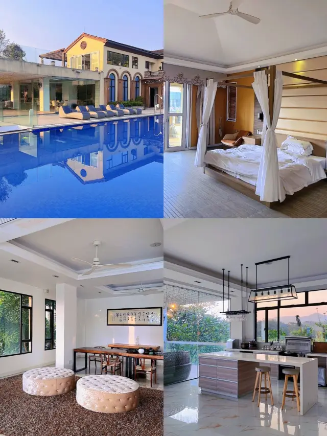 I'm in love with this swimming pool, a super large swimming pool villa in Nankunshan