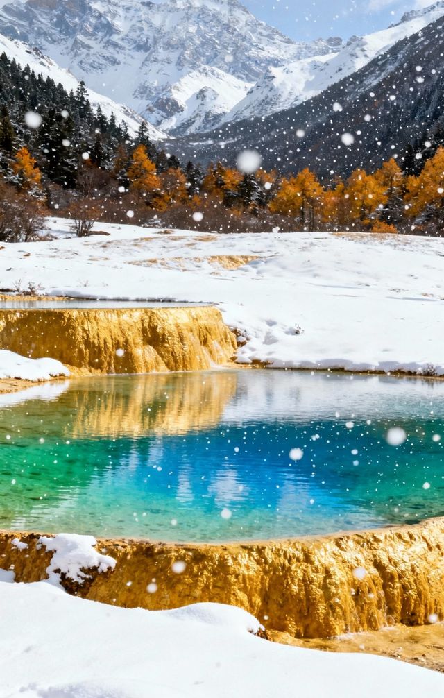 【黃龍九寨溝初雪仙境】秋日限定冰雪奇緣，邂逅絕美冬韻畫卷！