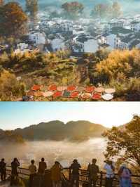 紅楓配炊煙！石城的秋冬晨霧，小眾古村的限定畫卷太絕了